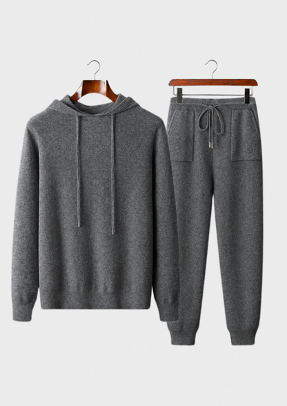 Premium Cashmere Dark Gray Alain Leisure Set | Roccella