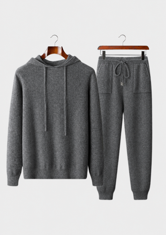 Premium Cashmere Dark Gray Alain Leisure Set | Roccella