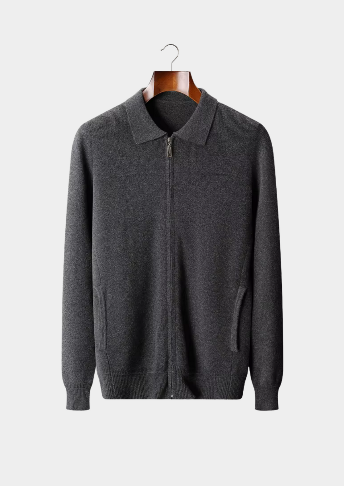 Pure Extra-Fine Merino Wool Ribbed Polo Cardigan | Roccella