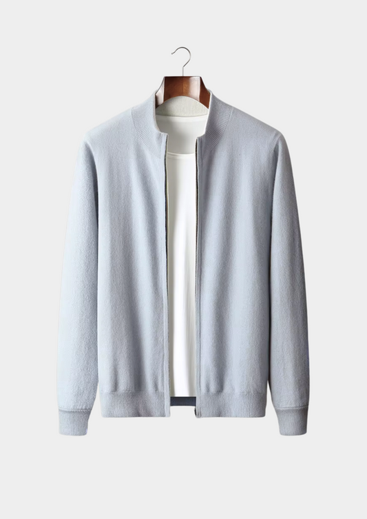 Pure Extra-Fine Merino Wool Zip Cardigan | Roccella