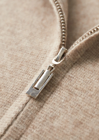 Premium Cashmere Zipper Cardigan | Roccella