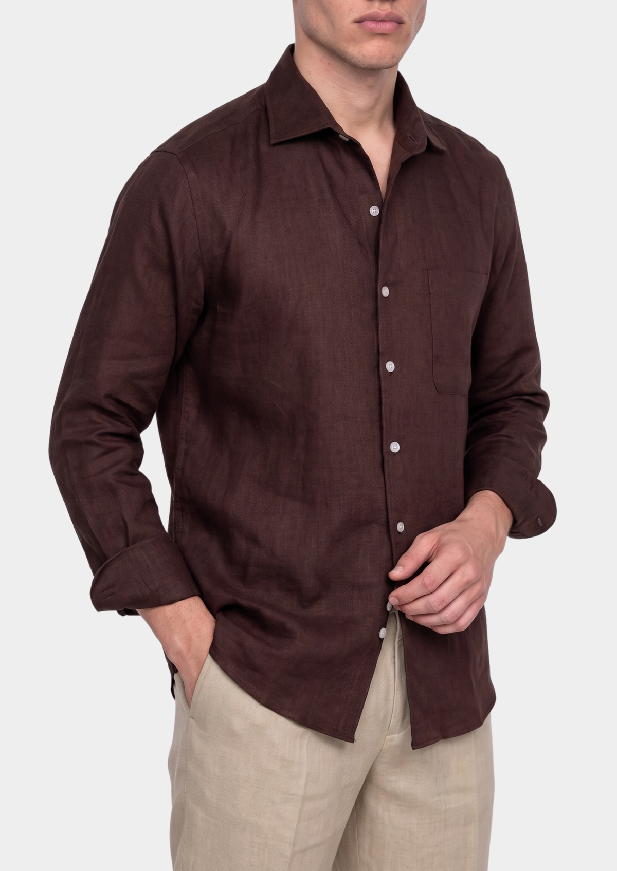 Amalfi Coastal Shirt - Dark Brown | Roccella