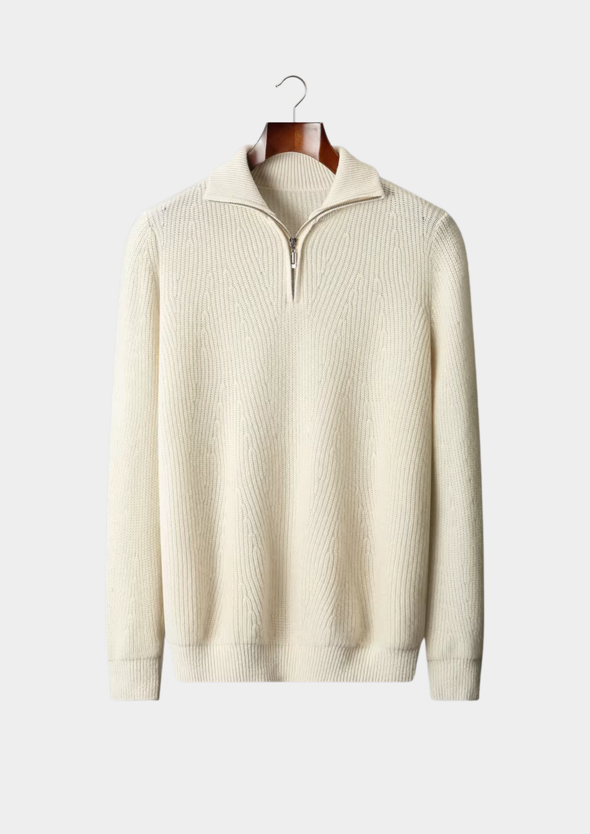 Pure Extra-Fine Merino Wool Ribbed Half-Zip | Roccella