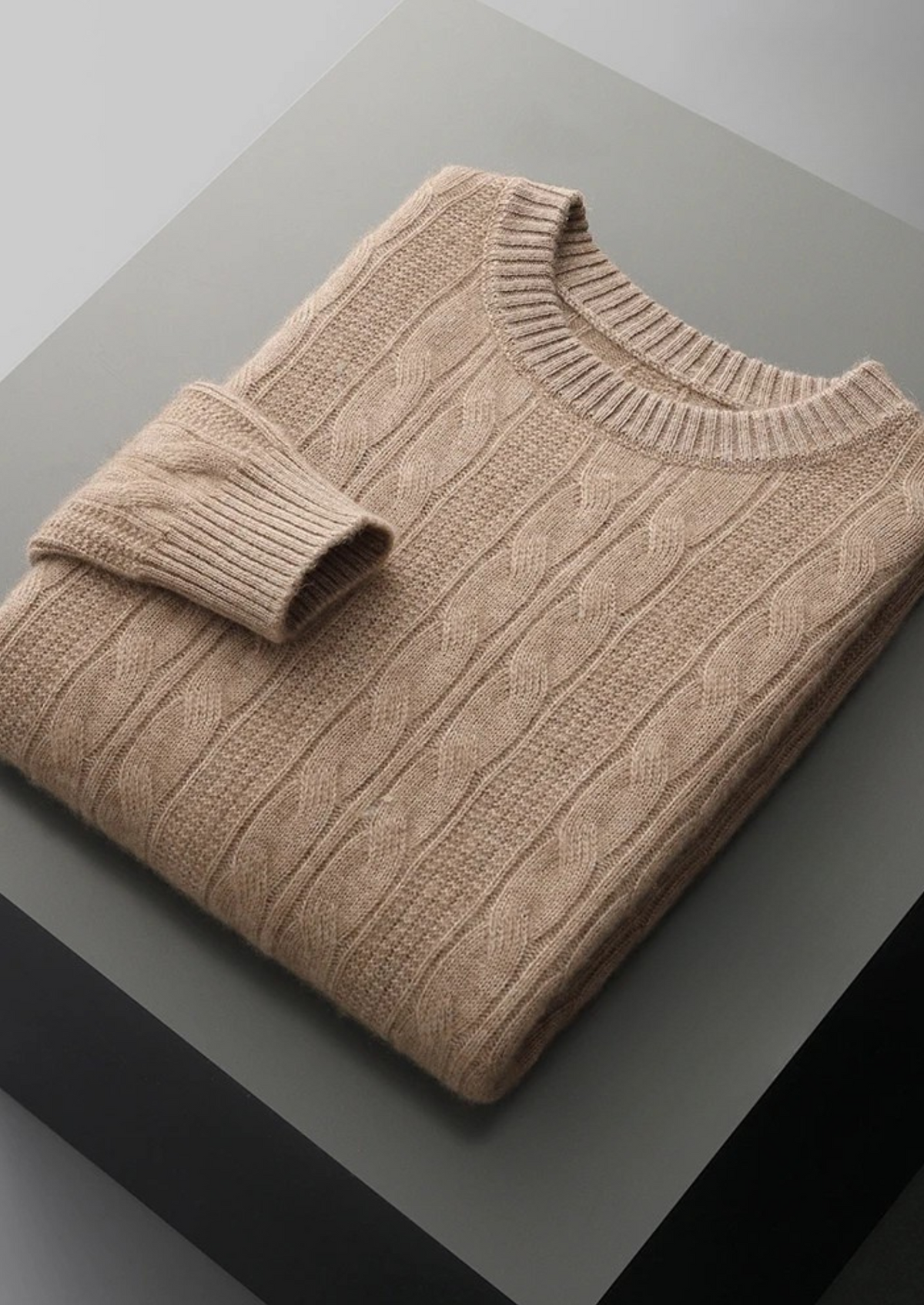 Pure Extra-Fine Merino Wool Cable Crewneck | Roccella