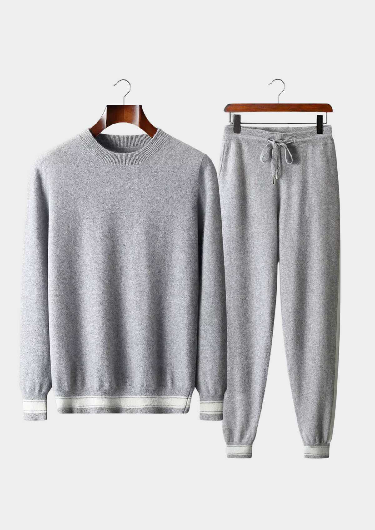 Premium Cashmere Light Gray Vienna Leisure Set | Roccella