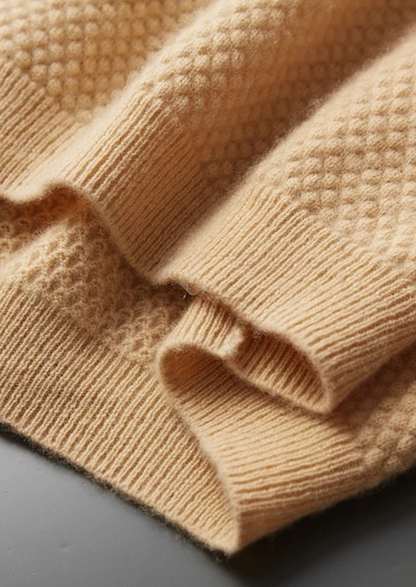 Premium Cashmere Mustard Two-Tone Polo | Roccella