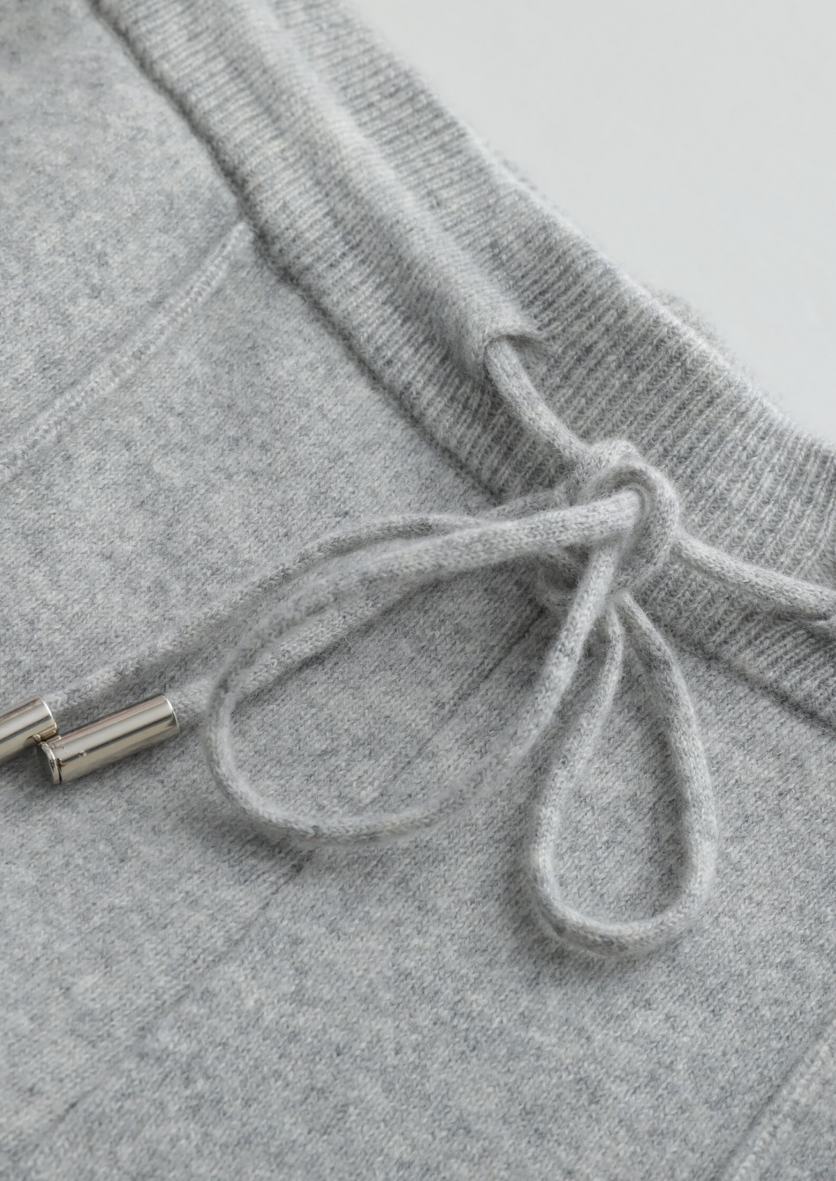 Pure Extra-Fine Merino Wool Light Gray Luzzo Set | Roccella