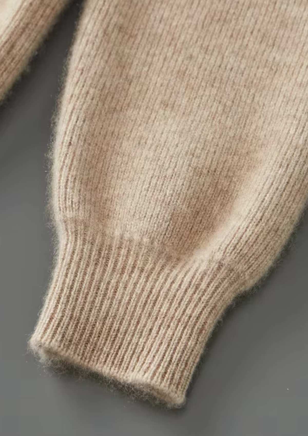 Merino Ribbed Zip Cardigan, Grey & Olive