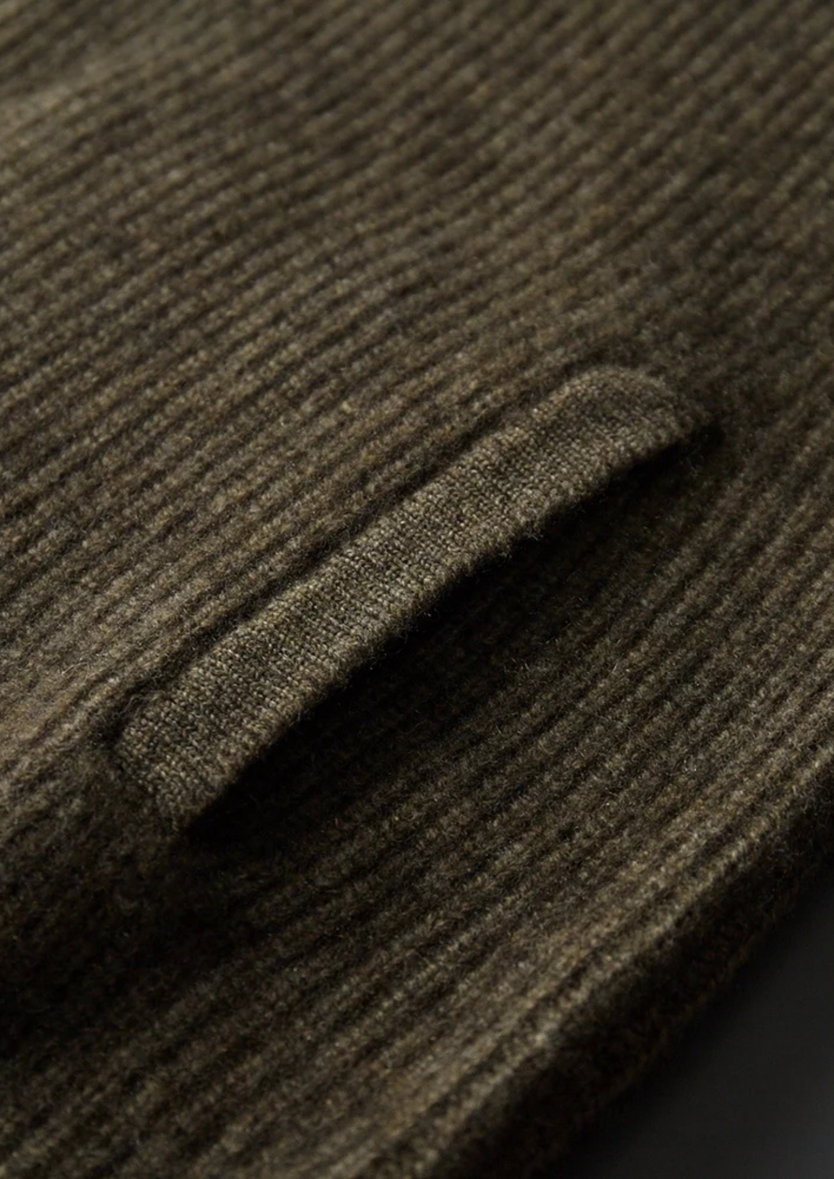 Premium Cashmere Ribbed High Collar Cardigan | Roccella