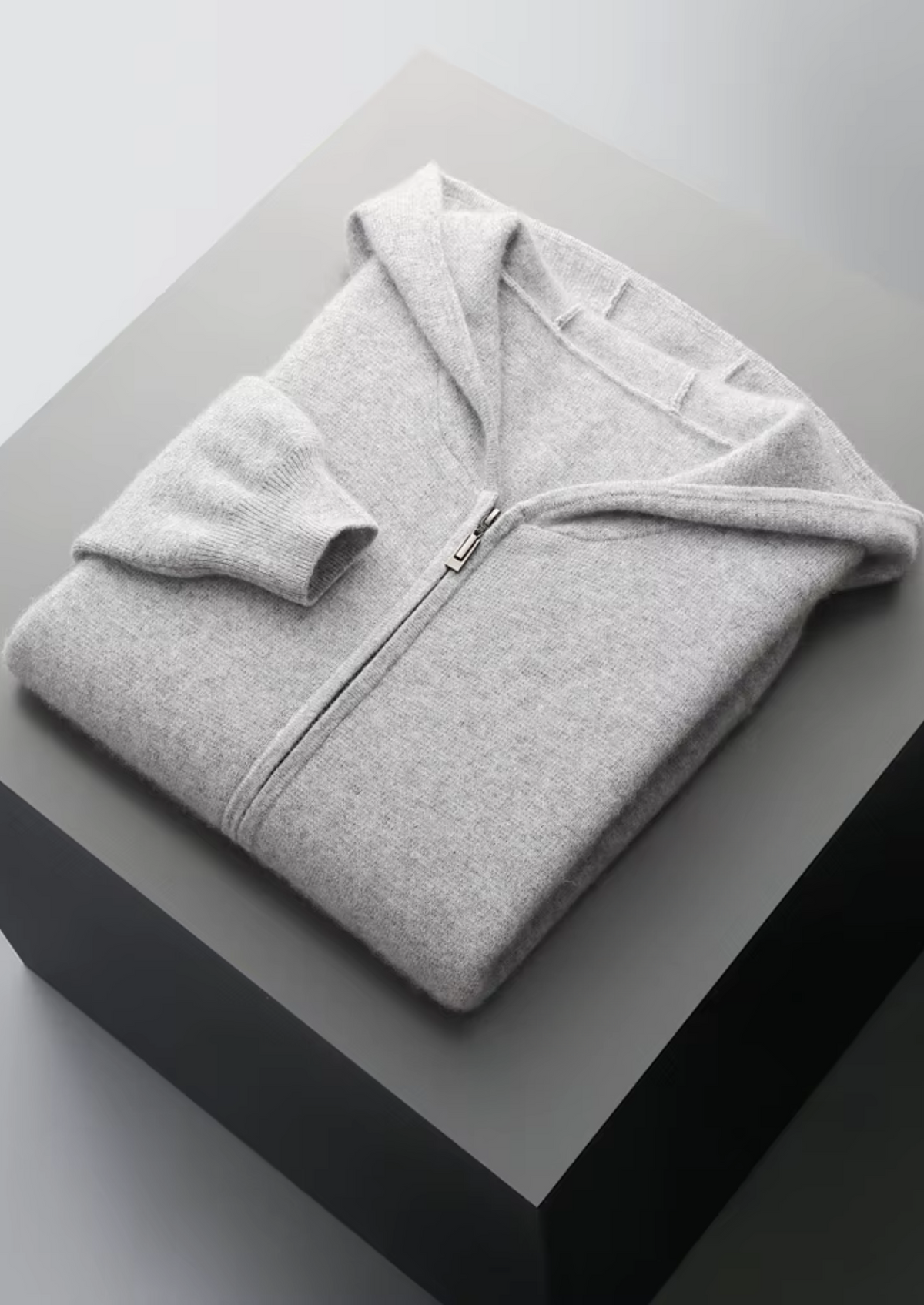 Pure Extra-Fine Merino Wool Zipper Hoodie | Roccella