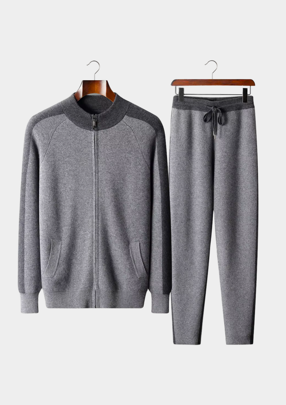 Premium Cashmere Dark Gray Torino Leisure Set | Roccella
