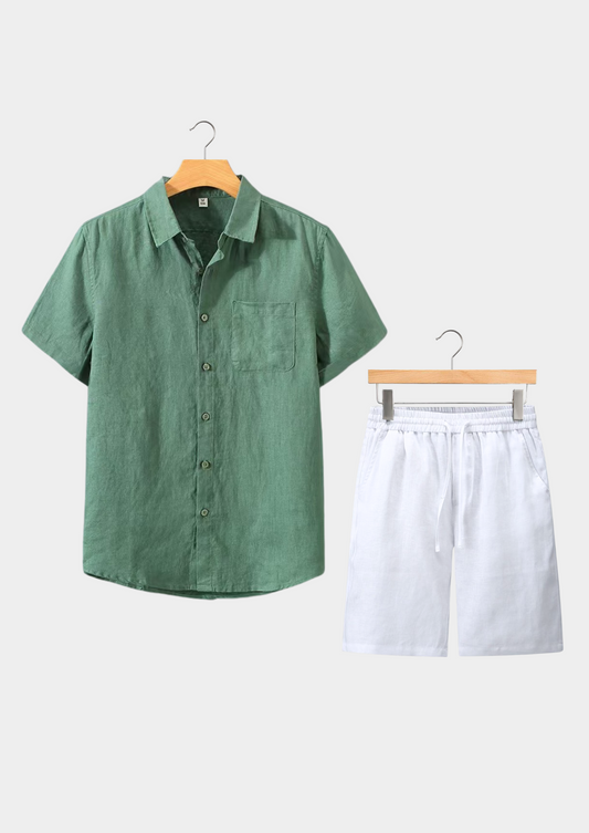 Dolcevita Shortsleeve Summer Set - Green/white | Roccella