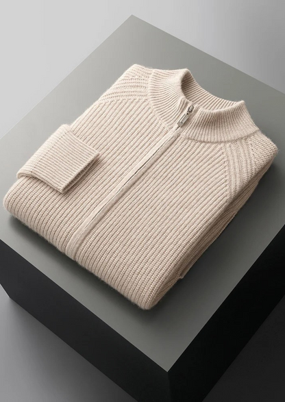 Premium Cashmere Ribbed Cardigan | Roccella
