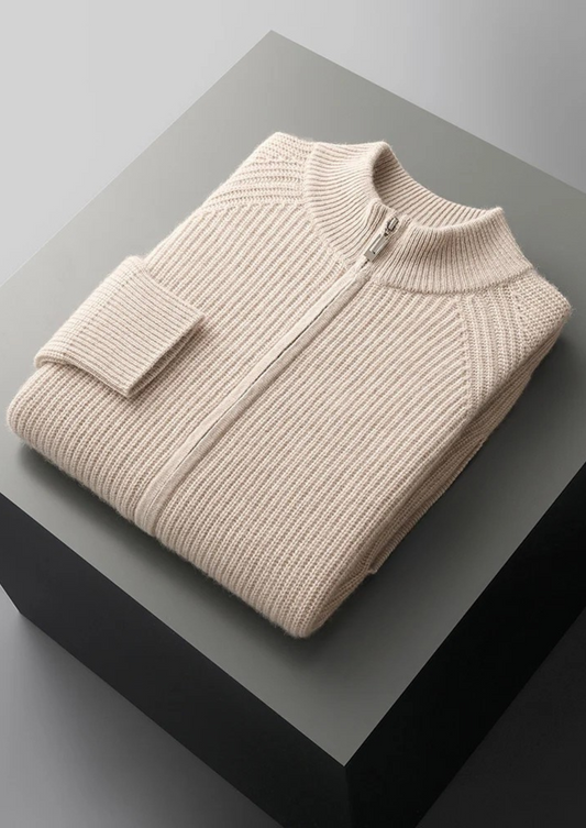 Premium Cashmere Ribbed Cardigan | Roccella