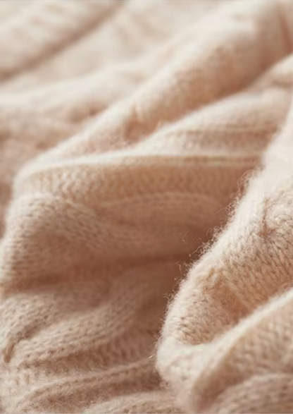 Pure Extra-Fine Merino Wool Cable Knit Crewneck | Roccella