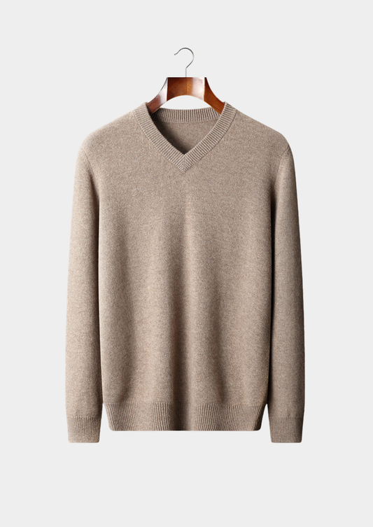 Pure Cashmere Essential V-Neck Sweater | Roccella