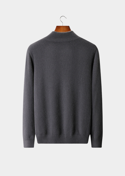 Pure Cashmere Dark Gray Dual Zip Cardigan | Roccella