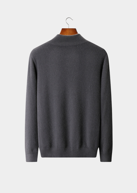 Pure Cashmere Dark Gray Dual Zip Cardigan | Roccella
