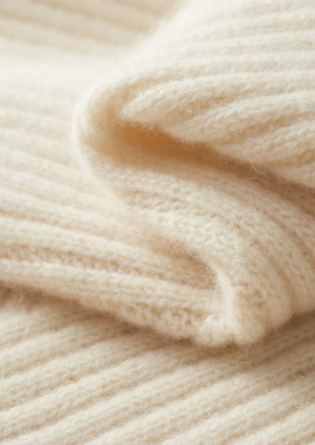 Pure Cashmere Ivory Patterned Mockneck | Roccella