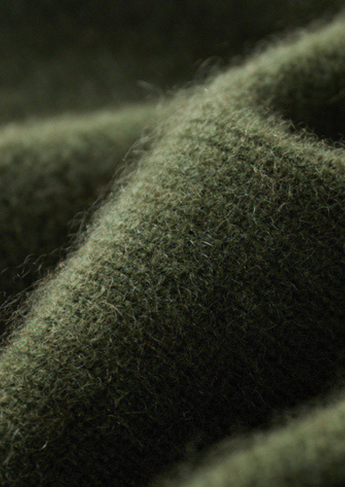 Pure Cashmere Olive Ribbed Half Zip | Roccella