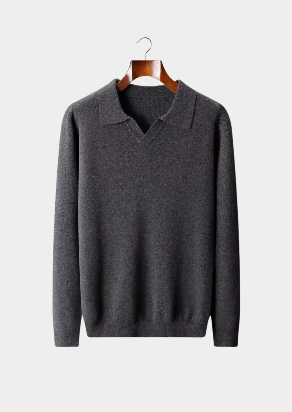 Pure Extra-Fine Merino Wool Ribbed Buttonless Polo | Roccella
