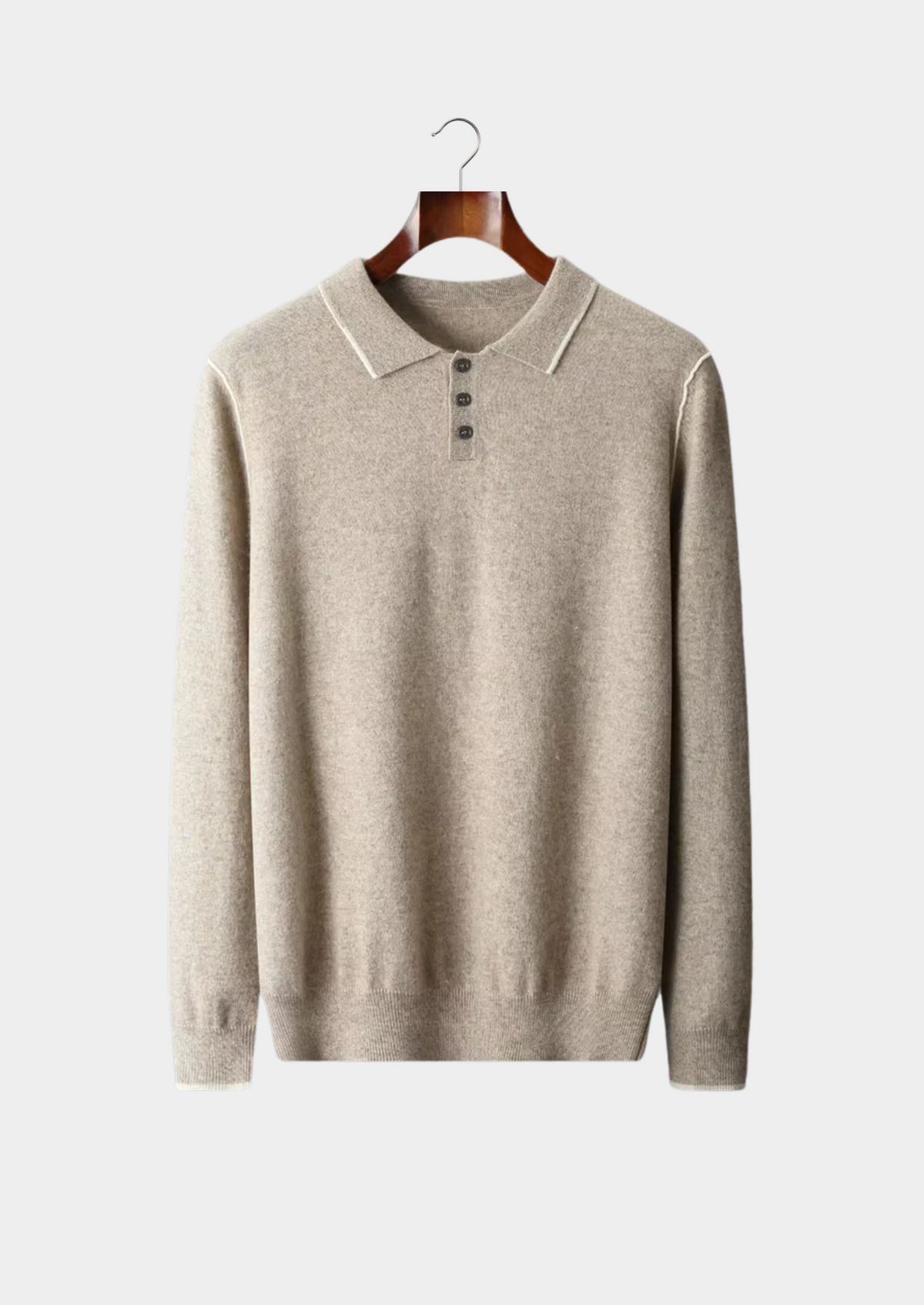 Premium Cashmere Two Tone Button Polo | Roccella