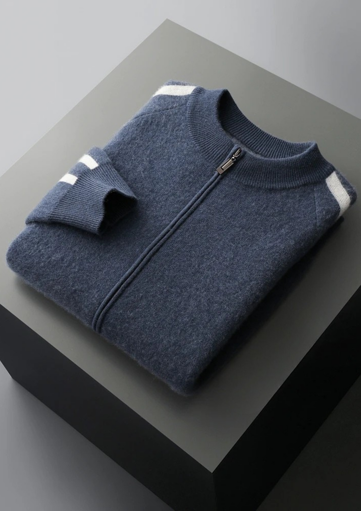 Pure Extra-Fine Merino Wool Striped Cardigan | Roccella