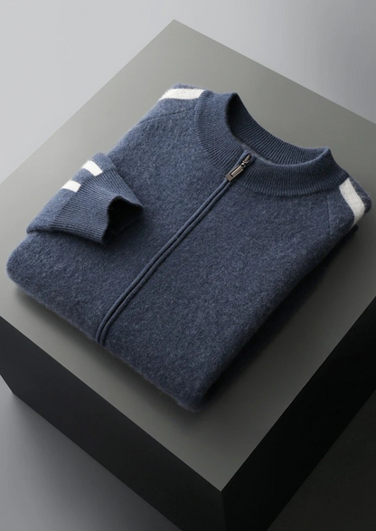 Pure Extra-Fine Merino Wool Striped Cardigan | Roccella