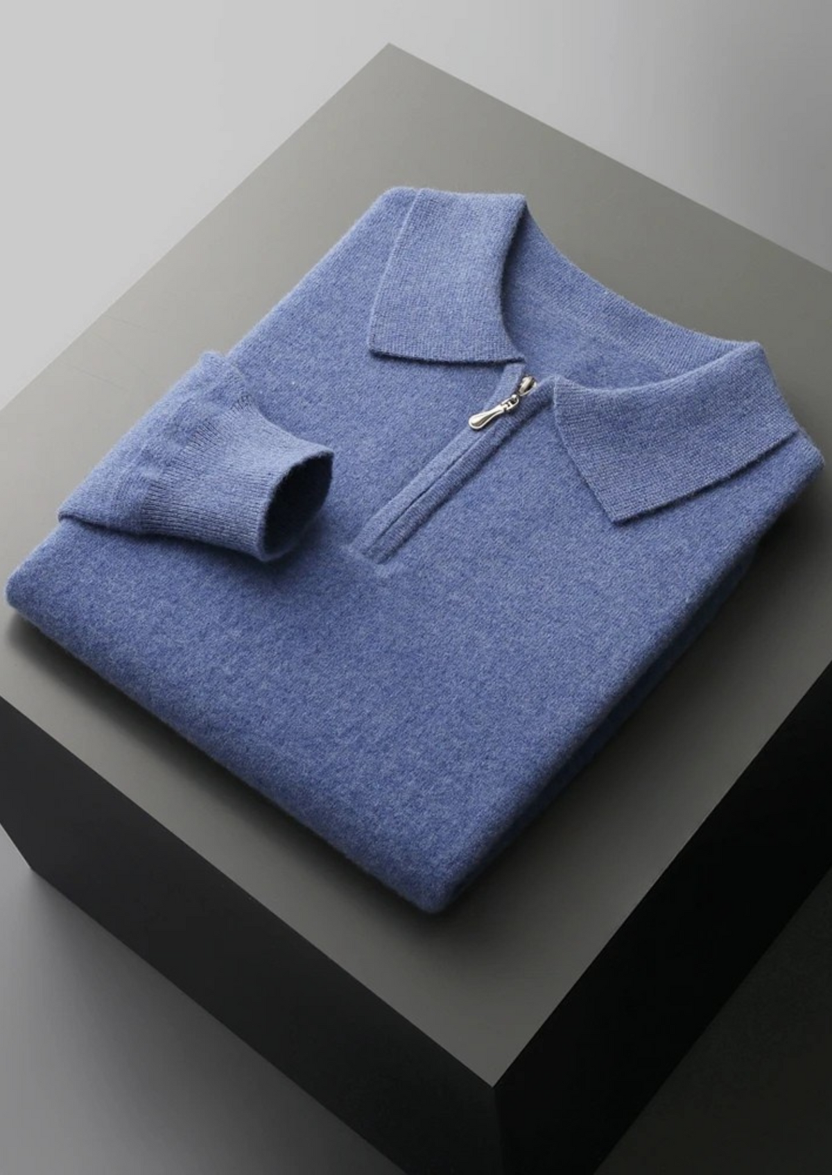 Pure Extra-Fine Merino Wool Half Zip Polo | Roccella