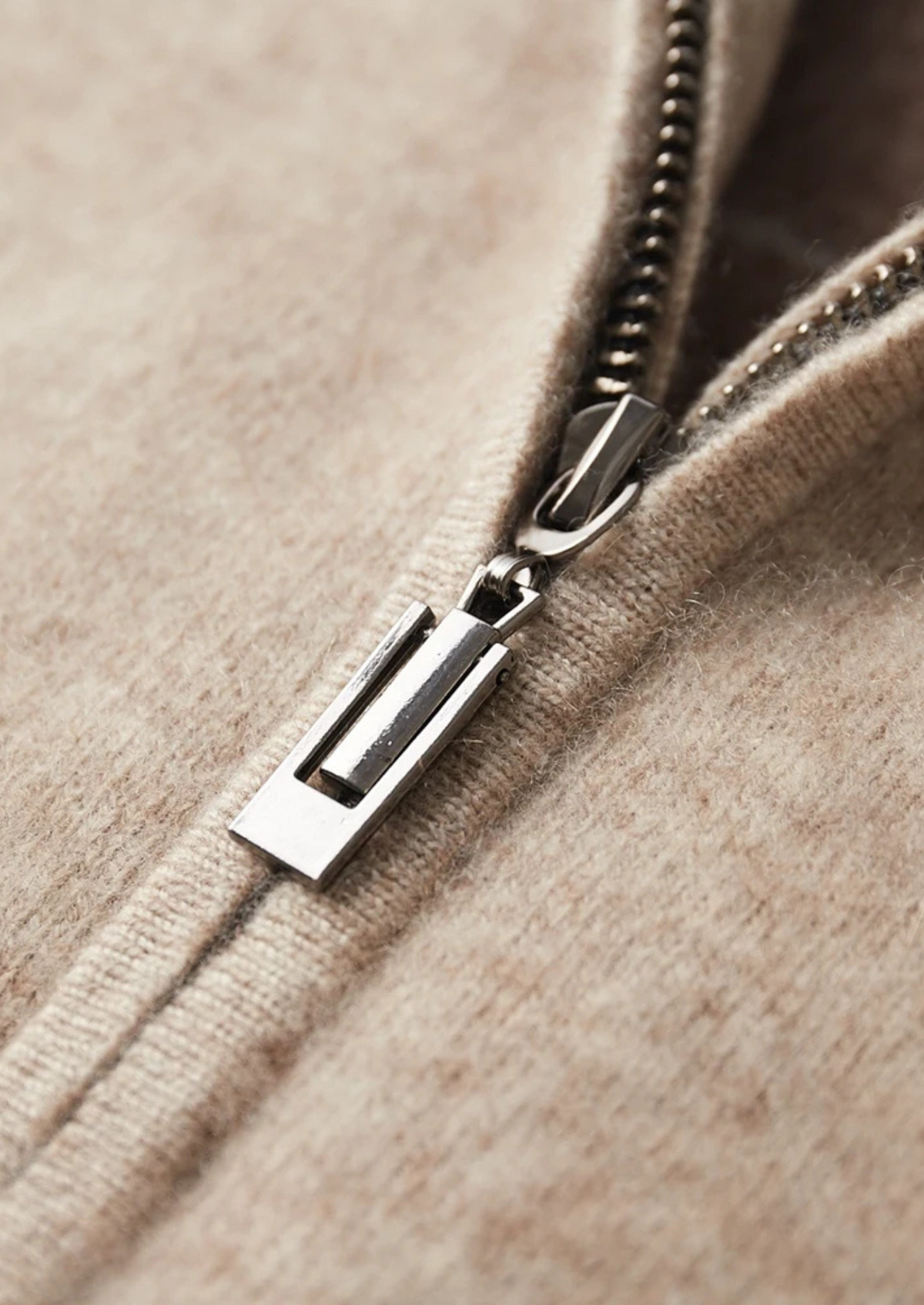 Premium Cashmere Two Tone Zip Cardigan | Roccella