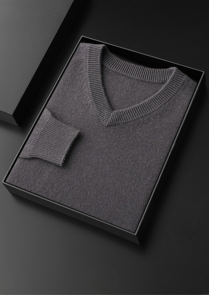 Pure Cashmere Essential V-Neck Sweater | Roccella