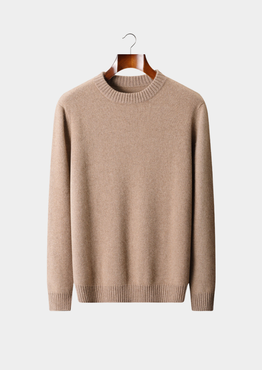 Pure Cashmere Beige Essential Crewneck | Roccella