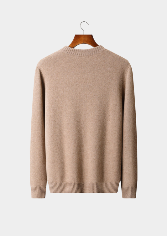 Pure Cashmere Beige Essential Crewneck | Roccella