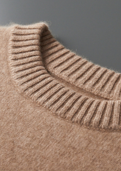 Pure Cashmere Beige Essential Crewneck | Roccella