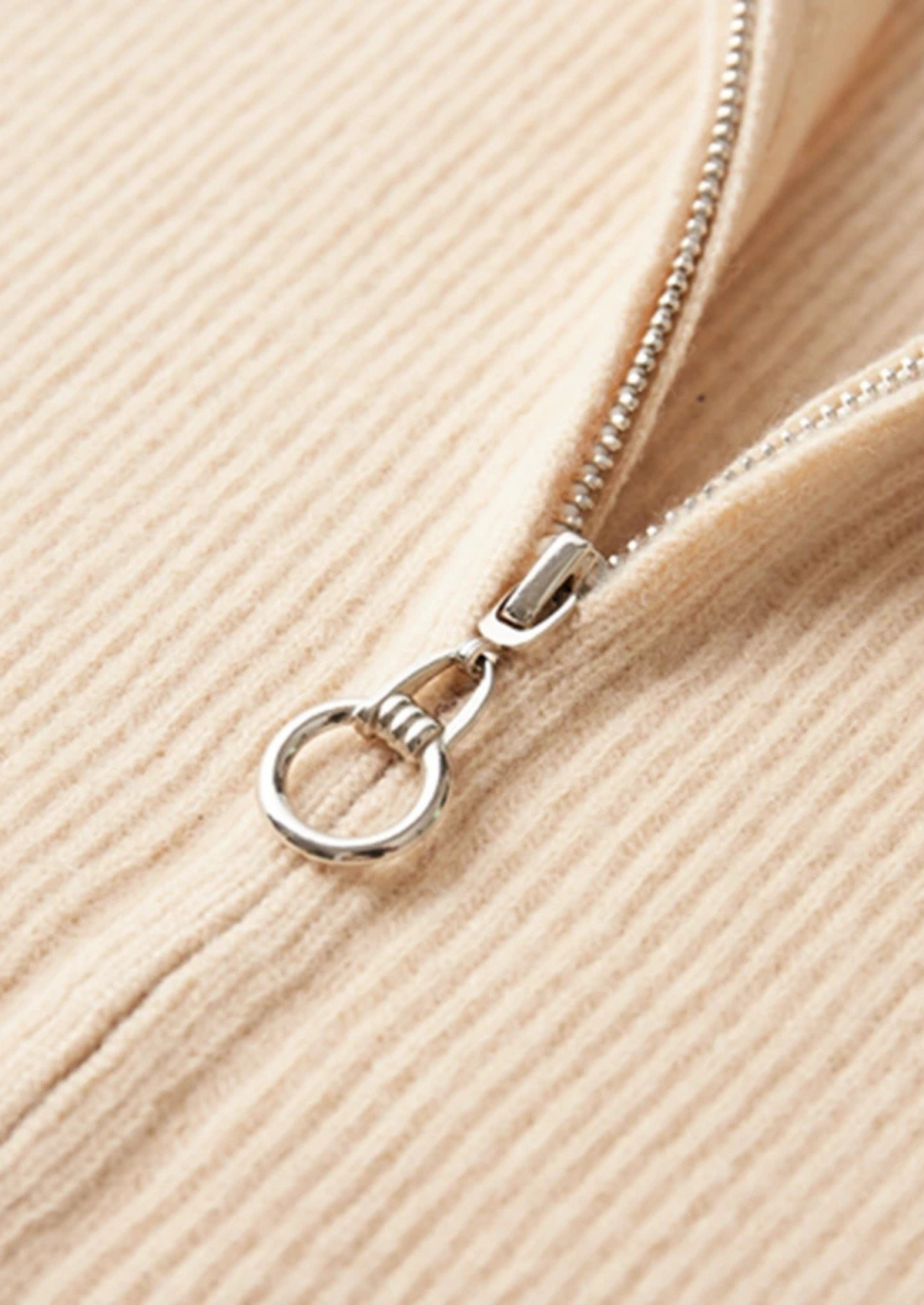 Pure Extra-Fine Merino Wool Ribbed Zip Cardigan | Roccella