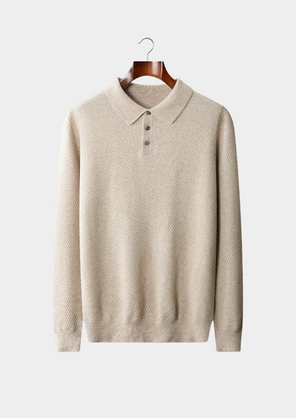 Premium Cashmere Textured Sweater Polo | Roccella