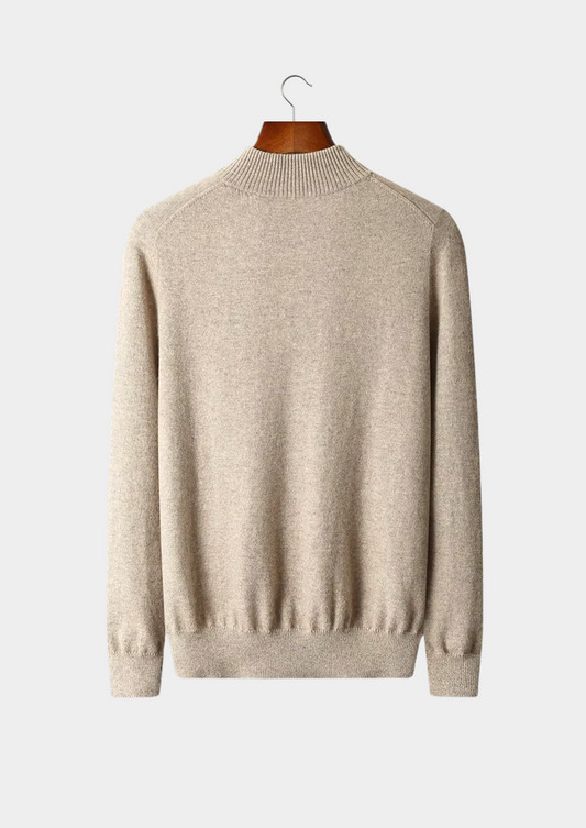 Pure Extra-Fine Merino Wool Half Zip Sweater | Roccella