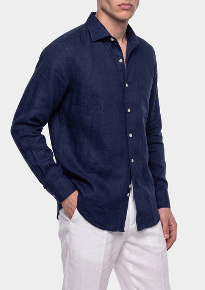 Amalfi Coastal Shirt - Navy Blue | Roccella