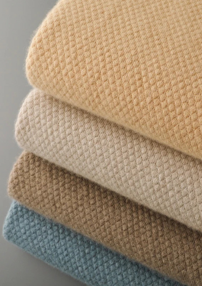 Premium Cashmere Mustard Two-Tone Polo | Roccella