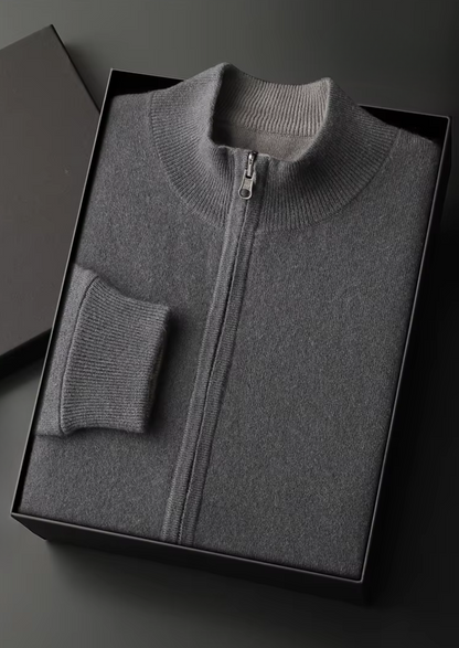 Pure Extra-Fine Merino Wool Zip Cardigan | Roccella