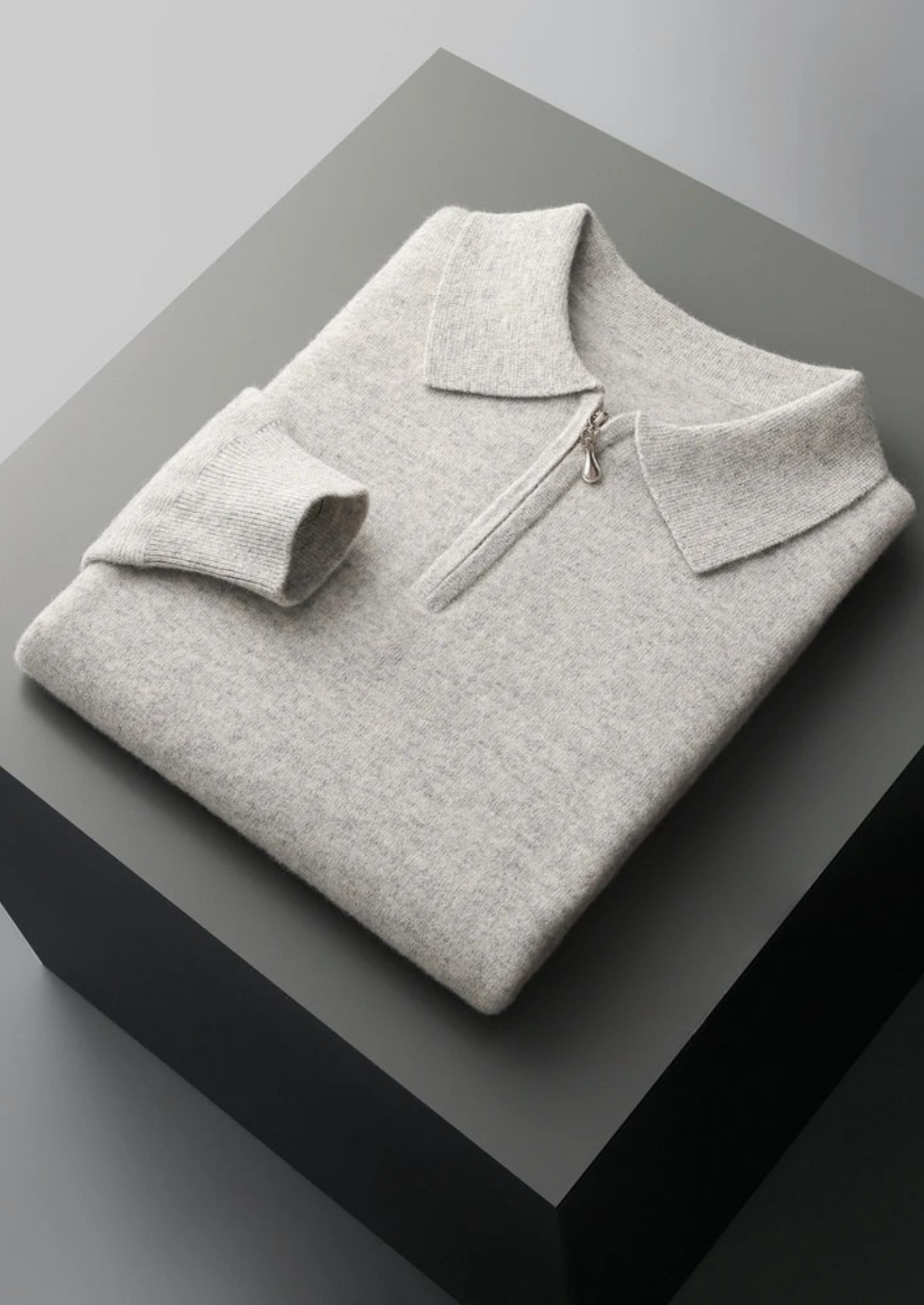 Pure Extra-Fine Merino Wool Half Zip Polo | Roccella