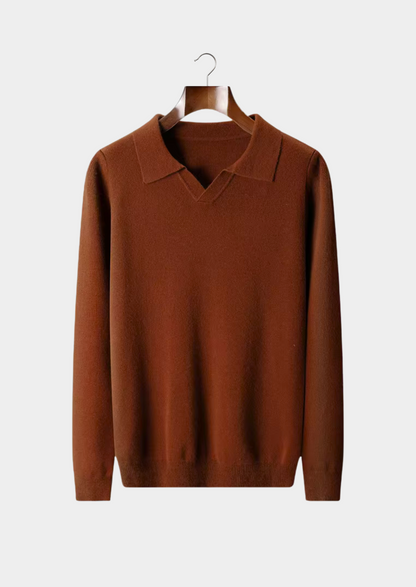 Pure Extra-Fine Merino Wool Ribbed Buttonless Polo | Roccella