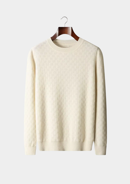 Premium Cashmere Textured Crewneck | Roccella