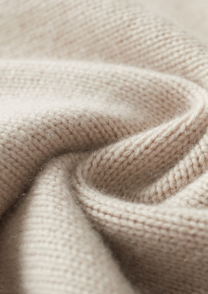 Pure Cashmere Off White Half Zip Sweater | Roccella