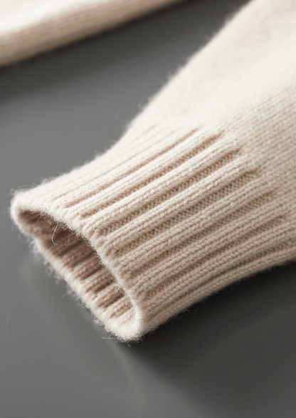 Pure Cashmere Off White Half Zip Sweater | Roccella