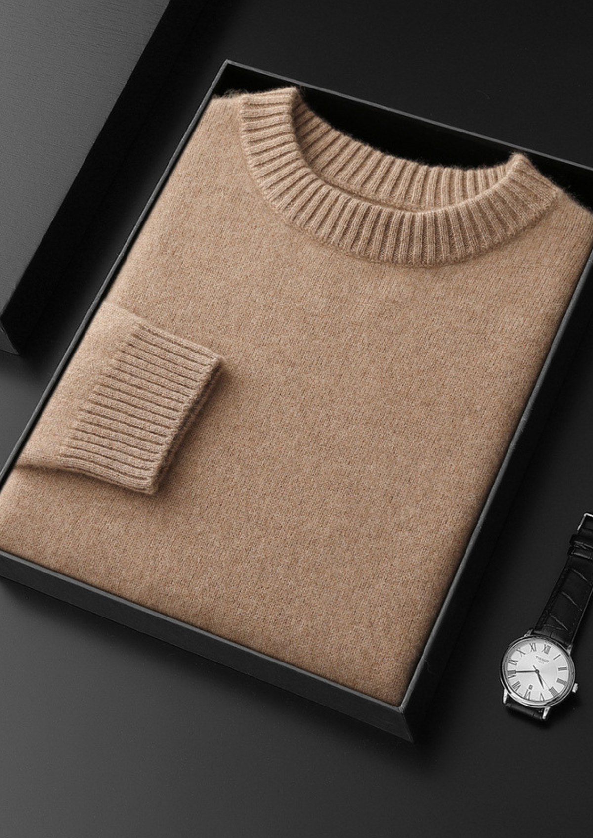 Pure Cashmere Beige Essential Crewneck | Roccella