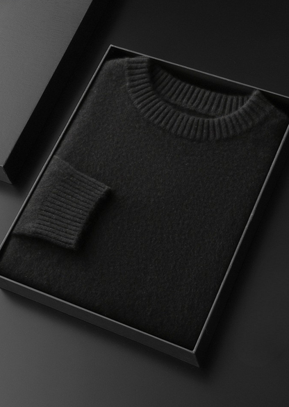 Pure Cashmere Black Essential Crewneck | Roccella
