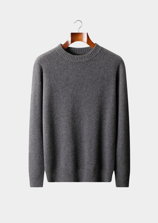 Pure Cashmere Dark Gray Essential Crewneck | Roccella