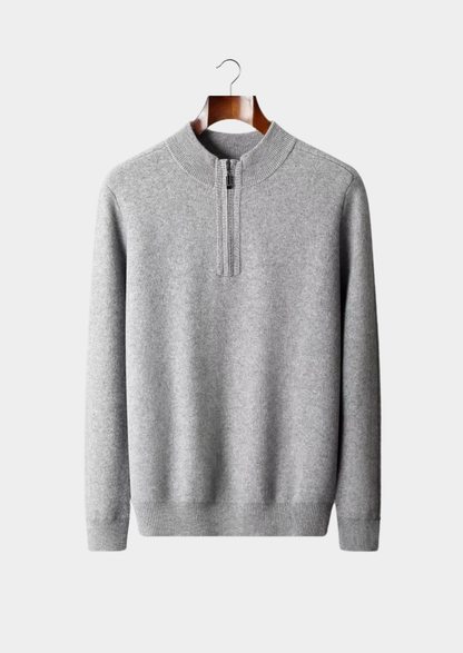 Premium Cashmere Essential Half-Zip Sweater | Roccella