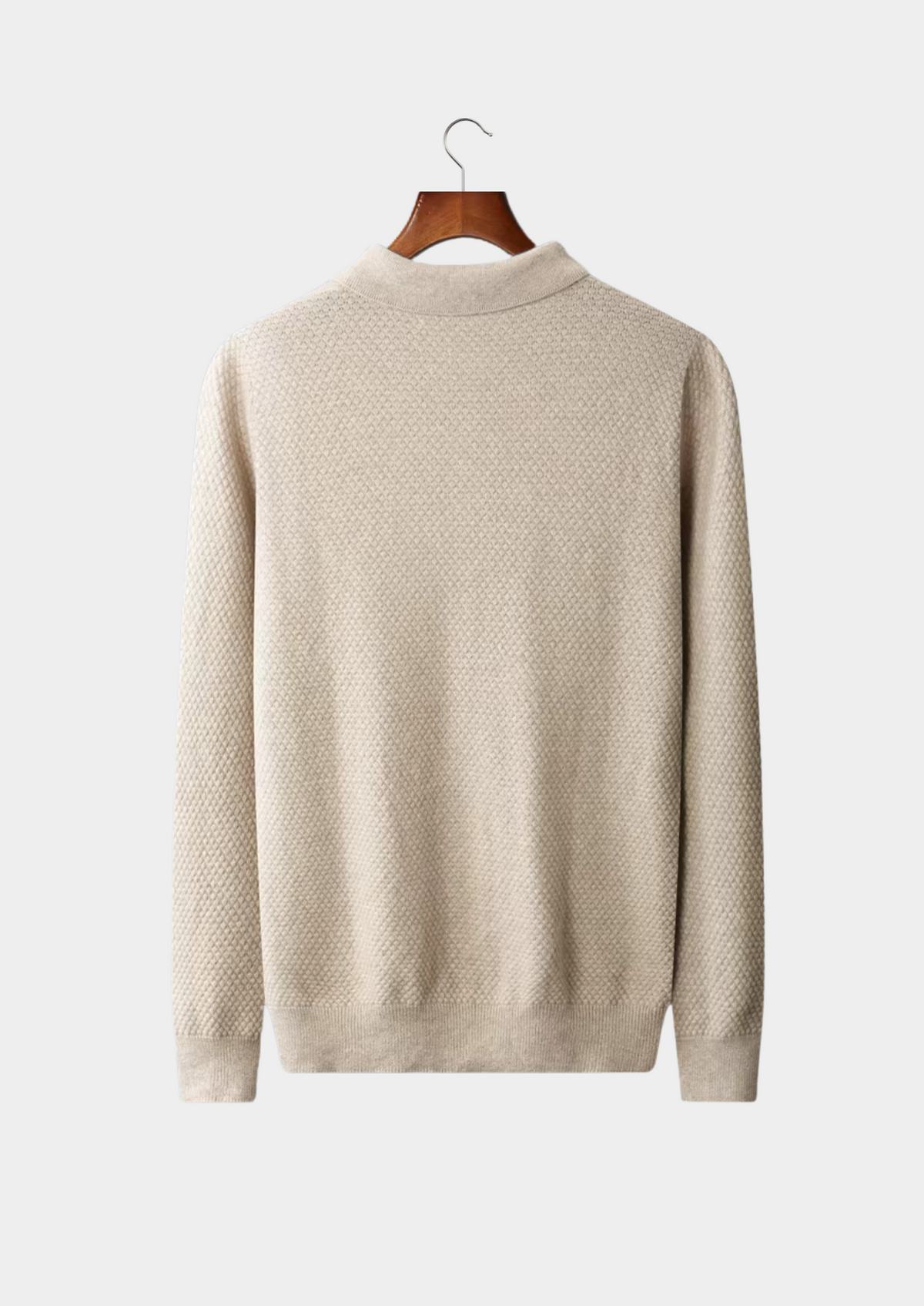 Premium Cashmere Textured Sweater Polo | Roccella